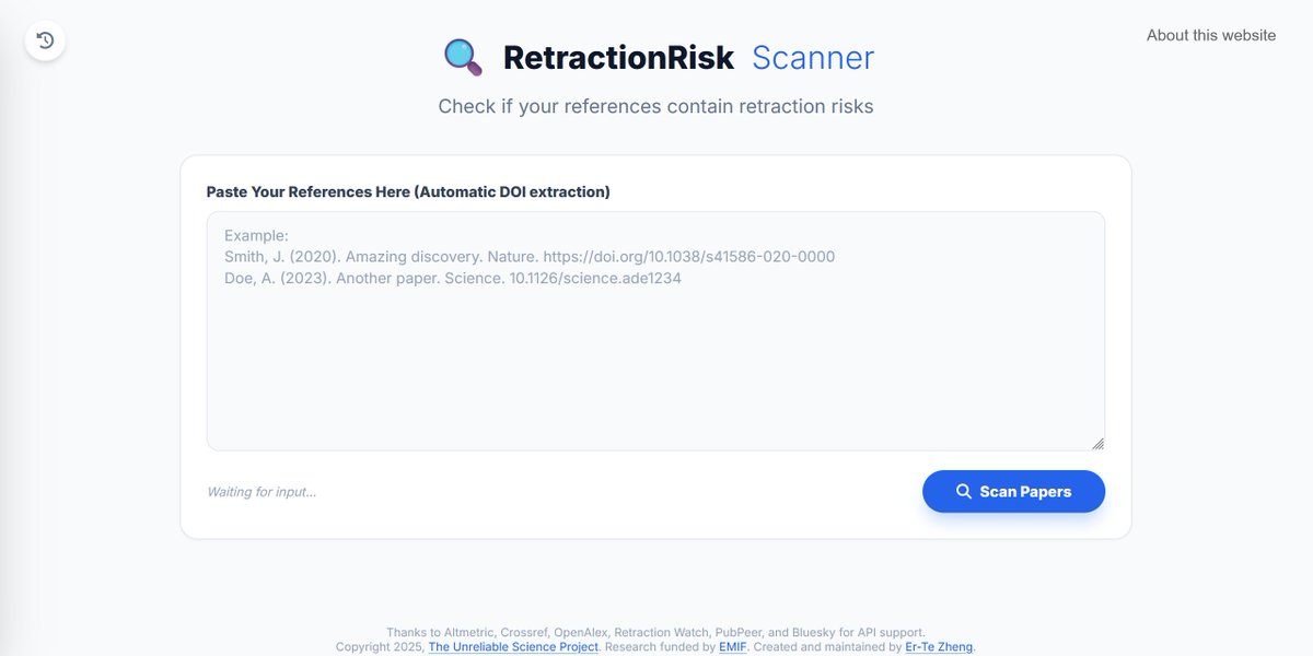 We built the RetractionRisk Scanner based on our research, to help researchers screen their references for potential retraction risks prior to manuscript submission. We warmly welcome the community to use and explore the tool😄retractionrisk.com