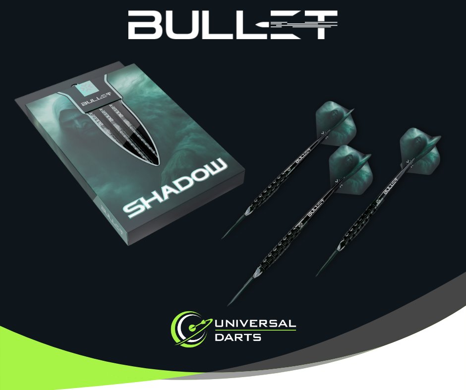 Introducing the brand NEW Shadow Darts from BULLET — available now at Universal Darts.

Featuring a bold black finish with aggressive grip profiling, the Shadow Darts are engineered for maximum control and confidence at the oche. Sleek, stealth-inspired aesthetics meet