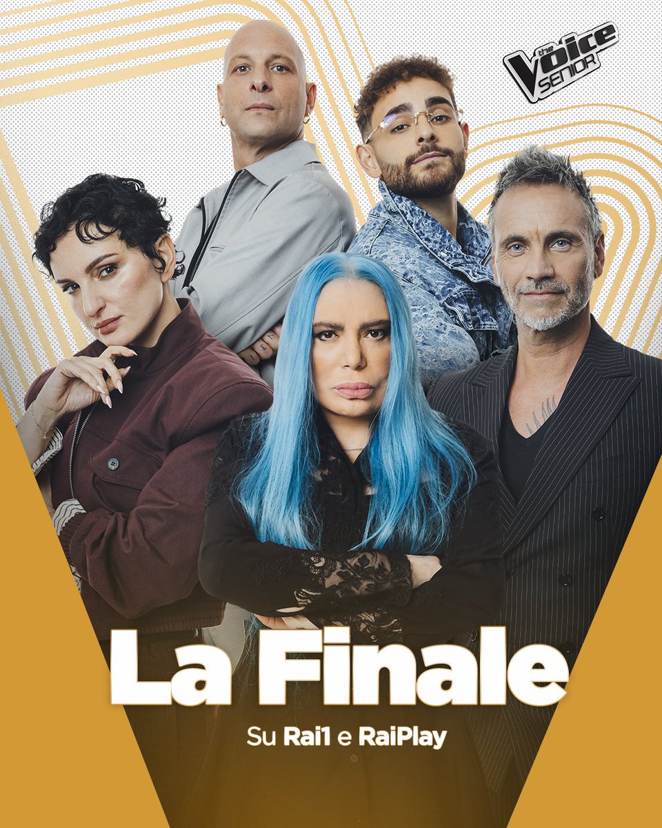 THEVOICE_ITALY's tweet photo. Il grande giorno è arrivato: Stasera c'è LA FINALE!🤩
I nostri Coach e i rispettivi Team sono concentrati e pronti a dare tutto e @antoclerici è pronta ad accompagnarci in questa serata di festa.

L'appuntamento con #TheVoiceSenior è alle 21:30 su @RaiUno e @RaiPlay ✨ https://t.co/fosF94uJ9a