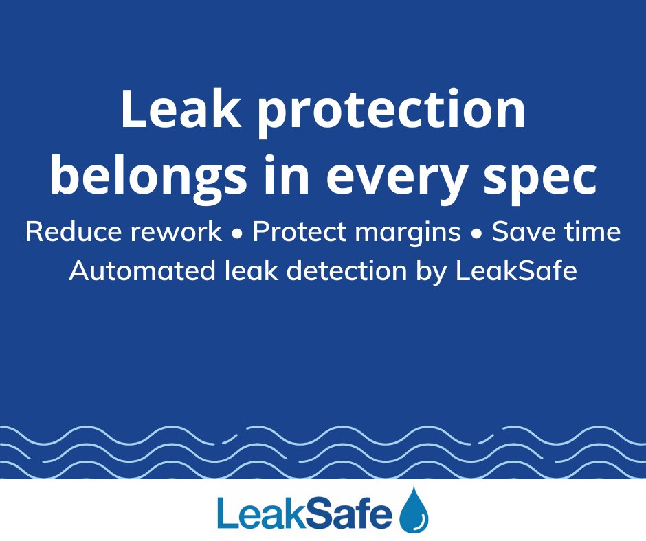 Leaksafe's tweet image. Forward-thinking contractors are now building automated leak detection directly into their MEP specifications.
Leaksafe makes proactive protection simple  👉 leaksafe.com