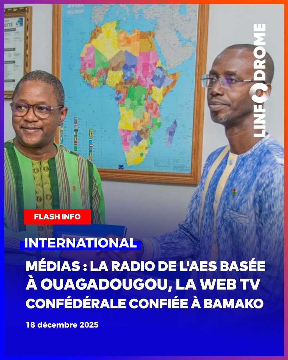 La Confédération des États du Sahel (AES) a fait un pas de plus dans la construction de ses institutions communes.

f.mtr.cool/aqmkpbvfkr 

#Linfodrome