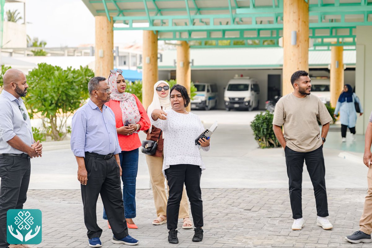KRHmv's tweet photo. A technical delegation from the Ministry of Health, led by Minister of State Mr. Mohamed Mahir, Deputy Minister Ms. Samaha Ibrahim, and Commissioner of Quality Assurance Uza. Thasleema Usman, conducted an on-site inspection of the proposed multi-storey building today. Accompanied by CEO Ms. Nazima Ali and members of the Senior Management Team, the delegation reviewed the site to finalize the project scope and ensure all technical and quality requirements are integrated into the final plan.

@MoHmv 
@governmentmv 
@presidencymv