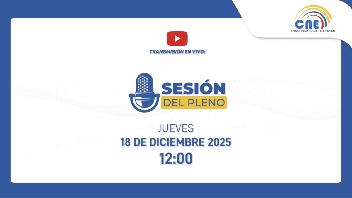 AHORA | Se instala la sesión ordinaria No. 83 del #PlenoCNE de manera virtual.  

Siga la transmisión en directo. ⤵️
youtube.com/live/ZyyVOjX3t…