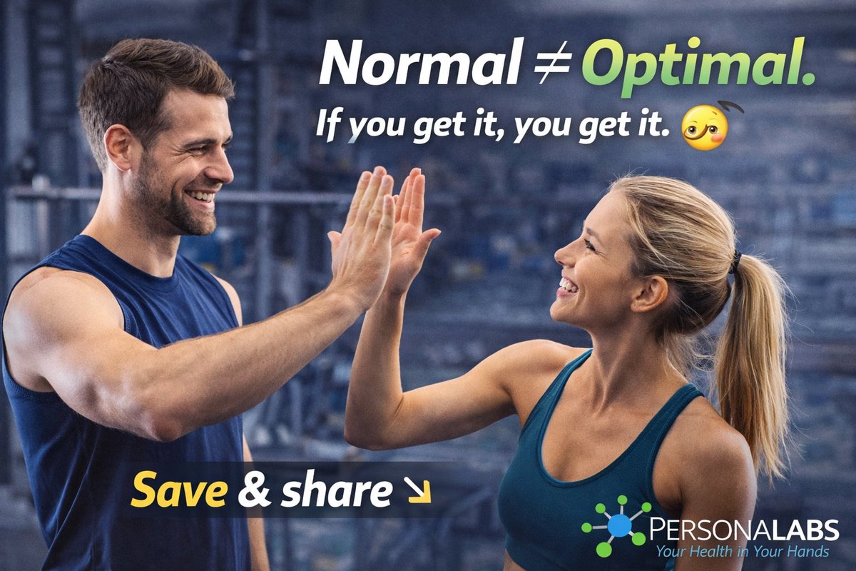 personalabs's tweet photo. Normal ≠ Optimal.
If you know… you know. 👀
💾 Save this for later
🔁 Share with someone still settling for “normal https://t.co/5lWHSMtBwV