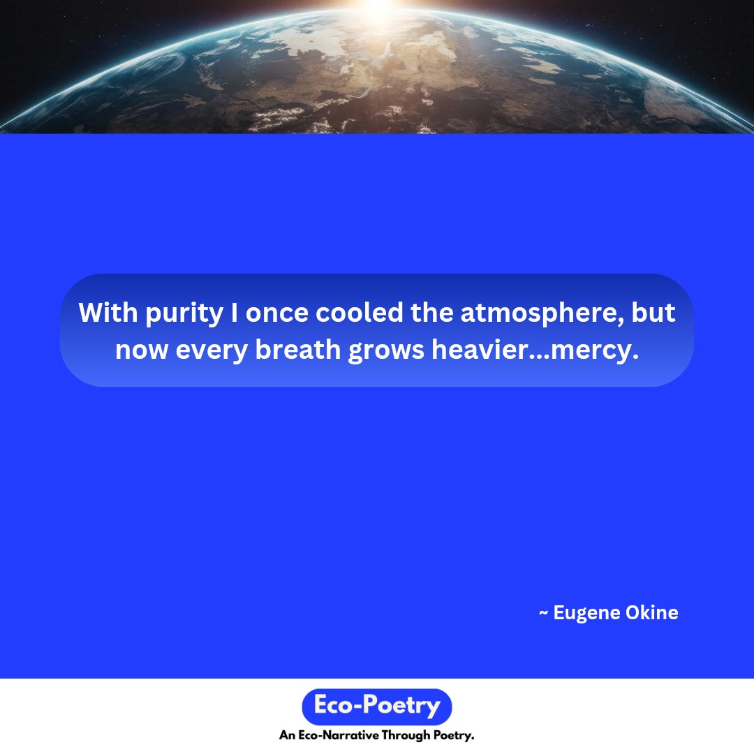 eco_poems's tweet photo. I can no longer breathe the world back to life. Your smoke is choking me... and you.
#ecopoetry #AirPollution #ClimateAction https://t.co/Ix1MhpuJHQ