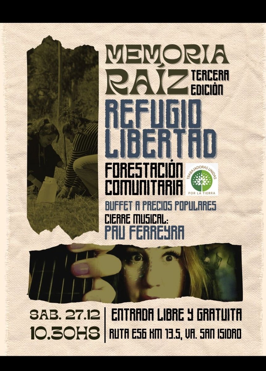 Traut_Cordoba's tweet photo. 🌹 Este *sábado 27 de diciembre cerramos el año en el 
#RefugioLibertad con todo lo que nos gusta: cuidar la madre tierra, disfrutar de la cultura y brindar por lo vivido.
🧑🏽‍🌾🪡👇🏼 https://t.co/6fB324xRUl