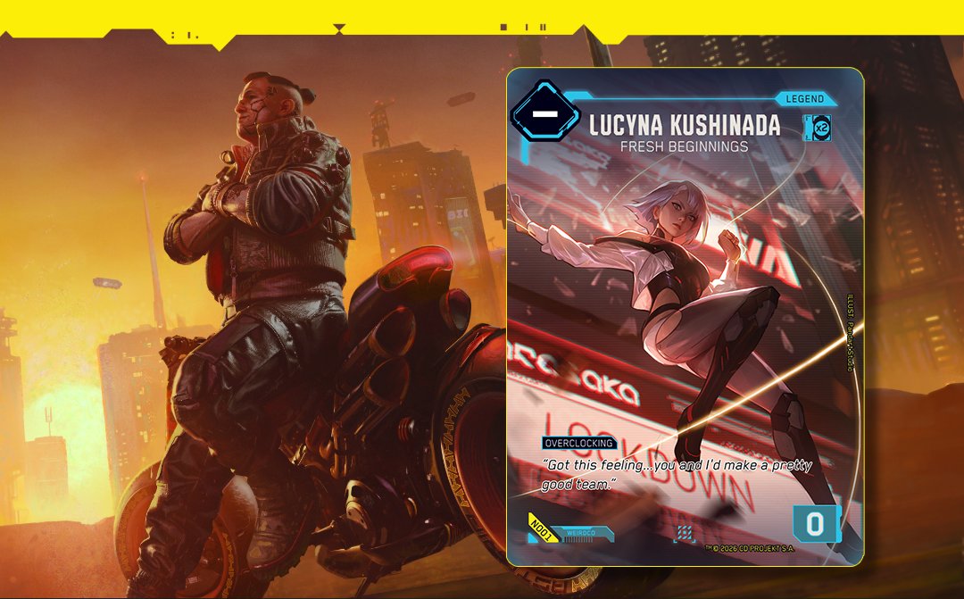 AndyCollectz's tweet photo. Update on the free Nova Card for the upcoming Cyberpunk TCG:

"Sorry for the confusion surrounding the free Nova Rare Lucy card last week. We’re here to confirm this card will be FREE to everyone who signs up for email updates — no Kickstarter backing required. If you’ve already signed up on our landing page, you’re in, period."

You can still sign up here:
https://t.co/N4loyDQPRZ

Offer ends Jan. 20th 🗓️