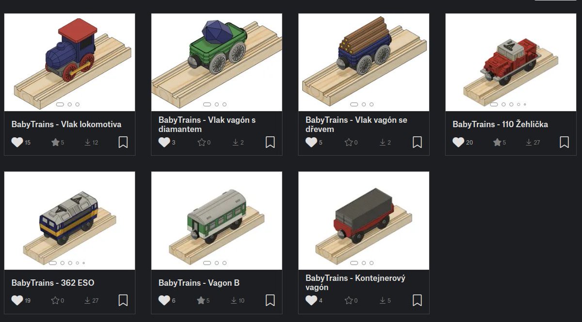 chiptronCZ's tweet image. 3D tisk a vláčky? No jasně! Dvojčata skutečných lokomotiv a taky mašinka a vagonky z populární hry Vlak.
chiptron.cz/vlacky-kam-se-…

#lidl #ikea #brio #woody #3dtisk