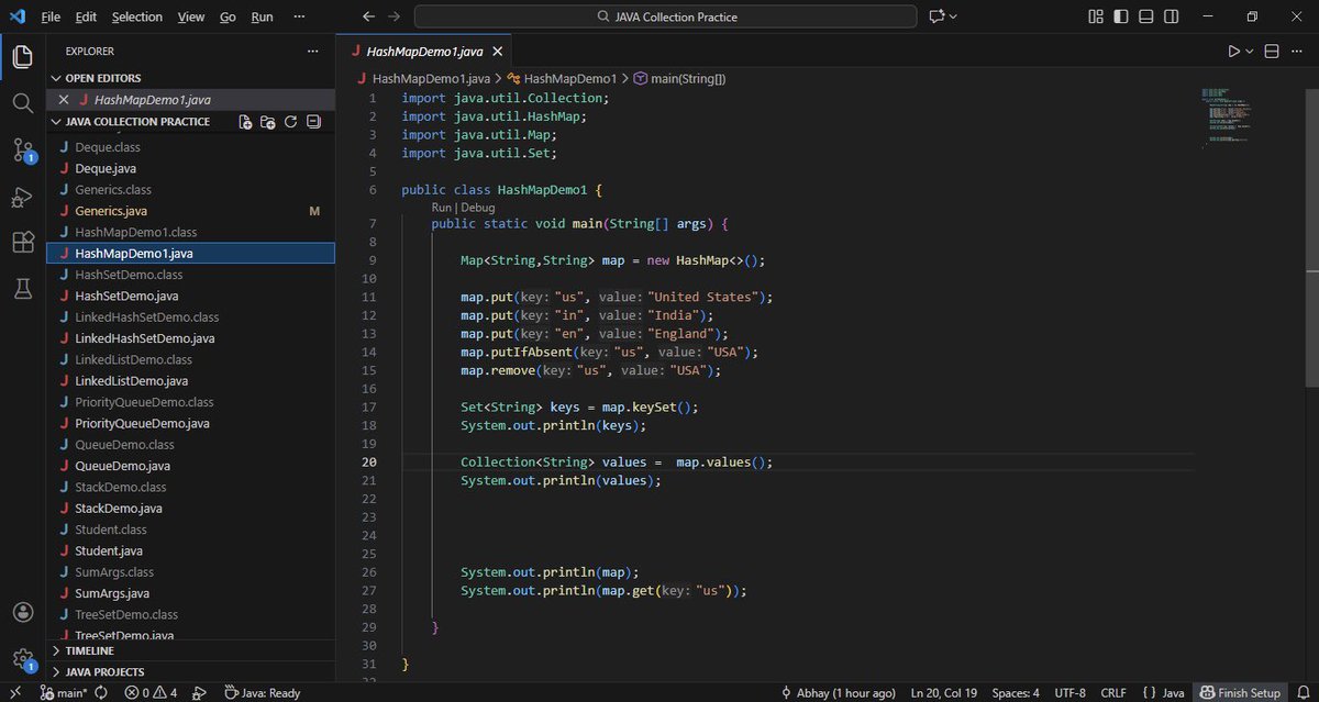 abhayy2903's tweet photo. Day 3/100 #100DaysOfCode 🚀

What I learned:
Iterator
Vector 
Stack 
Queue Interface (LinkedList, Deque, Priority Queue)
Set Interface ( HashSet , LinkedHashSet , TreeSet)
Map Interface 
(HashMap)

Staying consistent 👨‍💻
#Java #SoftwareEngineering #javawithDsa #SoftwareDevelopment https://t.co/bUX4imivrx
