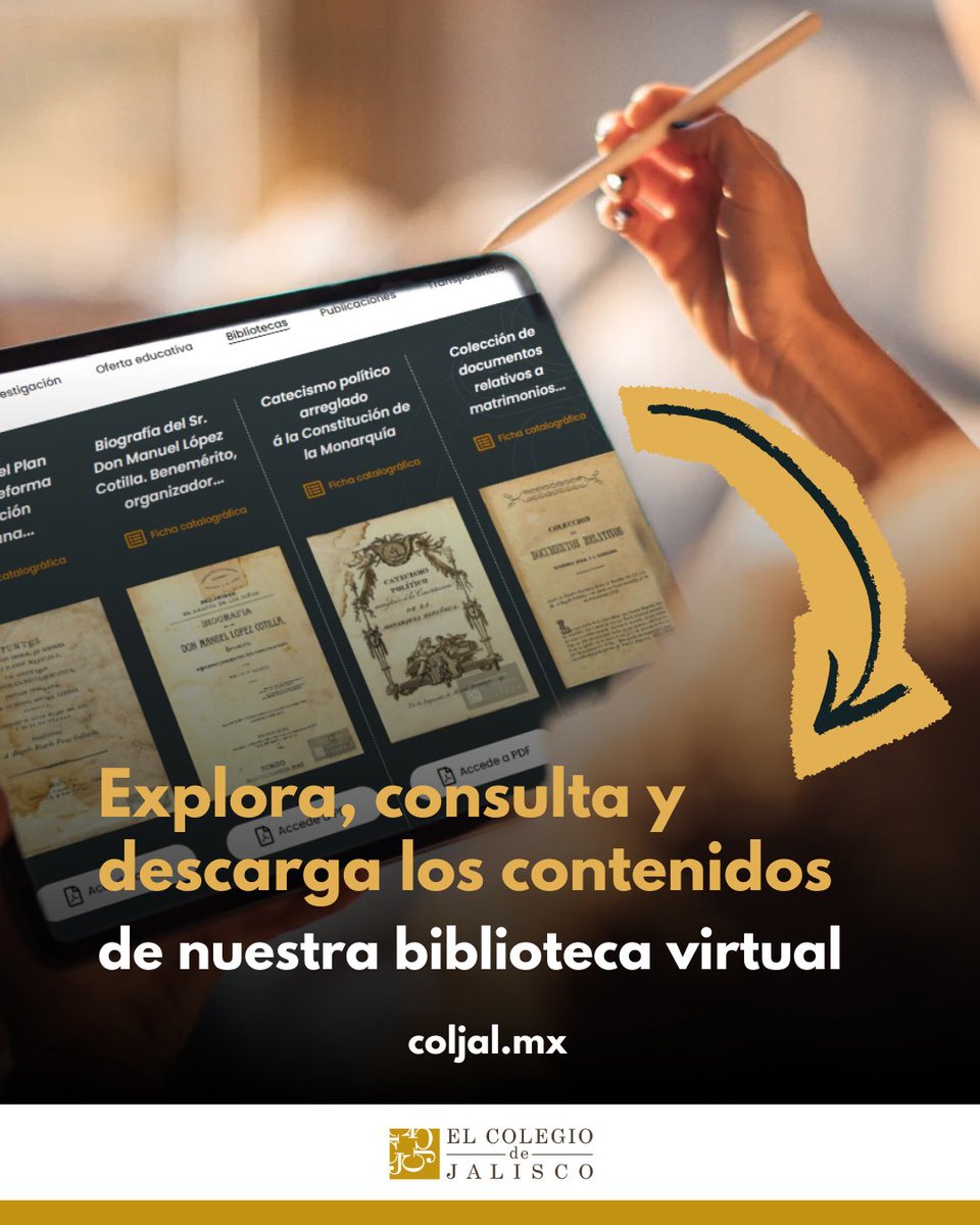 Coljalisco's tweet photo. Te invitamos a explorar libros, publicaciones seriadas y documentos que forman parte de las colecciones de nuestra Red de Bibliotecas  a través de la Biblioteca Virtual.

🤝💻 https://t.co/QEeciTFcSv https://t.co/QXo4RvcFpP