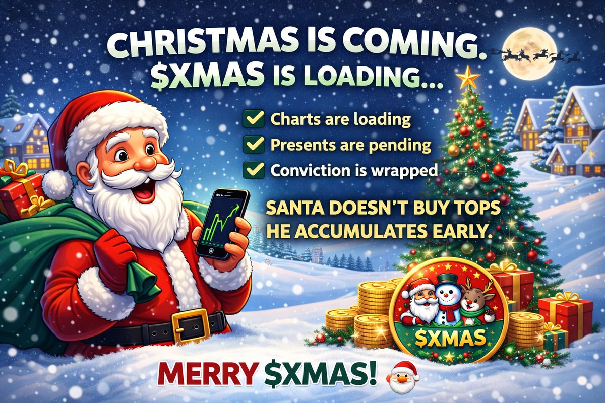 Christmas is coming
Charts are loading
Presents are pending
Conviction is wrapped
Santa does not buy tops
He accumulates early
Merry $XMAS 🎅🚀