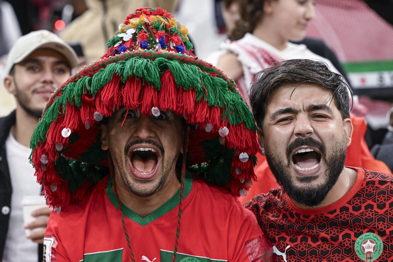 نهاية الشوط الأول من نهائي كأس العرب بتقدم المنتخب المغربي على المنتخب الأردني 1/0 بهدف أسطوري من اللاعب أسامة طنان 