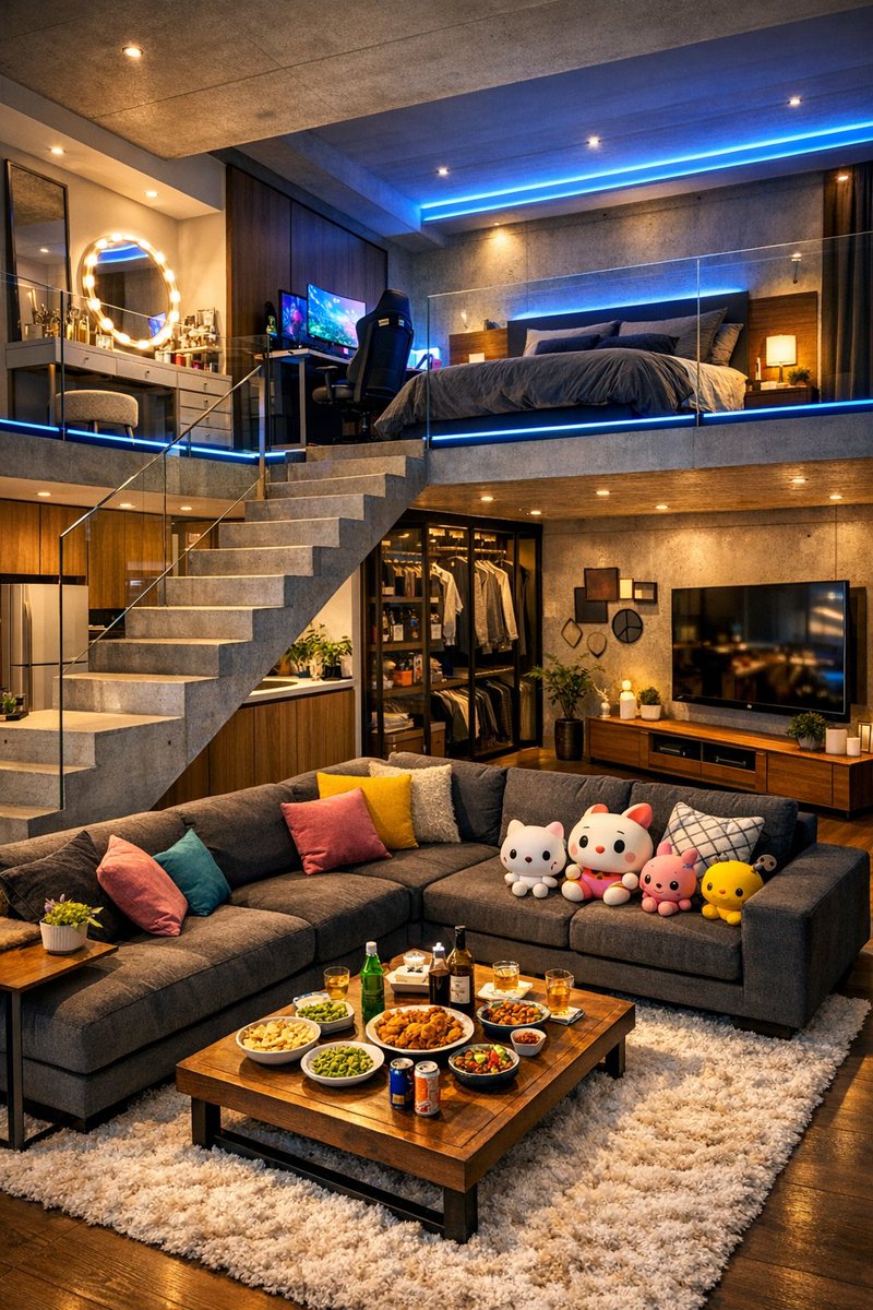 Modern Loft Dreams: A Stylish Two-Level Sanctuary