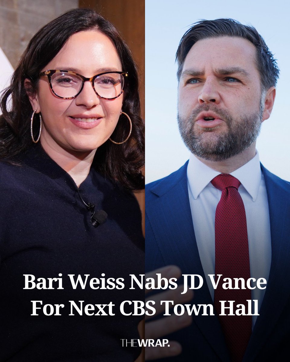 TheWrap's tweet image. #CBSNews will host a town hall with Vice President #JDVance next year as part of a new event series with #BariWeiss’ the Free Press. Other guests in the series, titled "Things That Matter," include OpenAI CEO Sam Altman.

See more: bit.ly/3KYf6GT
📸 Leigh Vogel/Tom