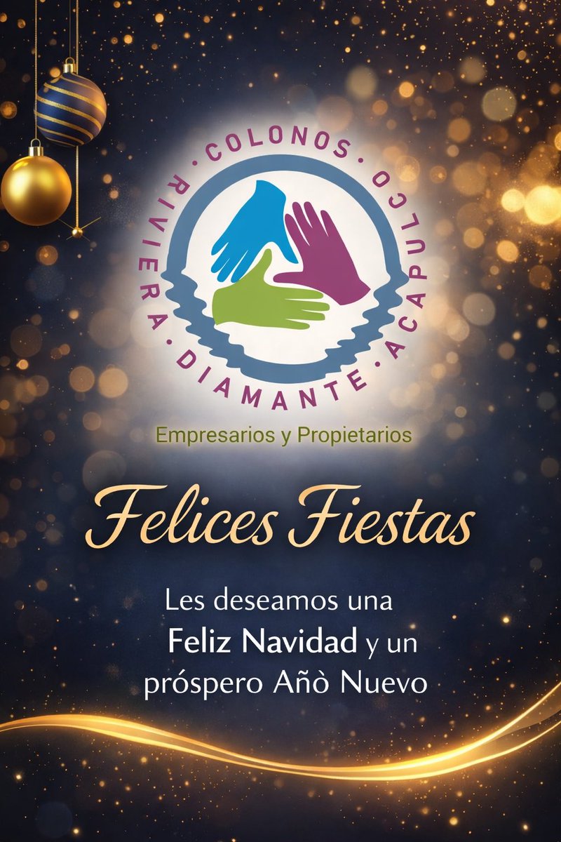 La asociación de colonos #RivieraDiamante, les desea lo mejor para estas fiestas decembrinas! <a href="/FonaturMX/">Fonatur</a> <a href="/ProturGuerrero/">ProturGuerrero</a> <a href="/Gob_Guerrero/">Gobierno de Guerrero</a> <a href="/AcapulcoGob/">Gobierno de Acapulco</a> <a href="/Sectur_Guerrero/">Secretaría de Turismo de Guerrero</a> <a href="/Sectur_Acapulco/">Secretaría de Turismo de Acapulco</a> <a href="/CCEGRO_oficial/">Consejo Coordinador Empresarial Gro</a> <a href="/Capaseg_CS/">CAPASEG</a> <a href="/AcapulcoRiviera/">Riviera Diamante</a>