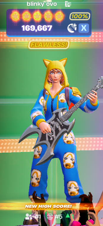 BlinkyVRC's tweet photo. I know this isn't as big as an achievement as I'm making it but i think it's fucking hilarious.
I got #5 on the leaderboard for "Take My Breath" On @FNFestival with the score "169,667". 
Personally? Better than Number 1 on the leaderboard.

#festival #fortnite #fnfestival https://t.co/tqMgxSM4TV