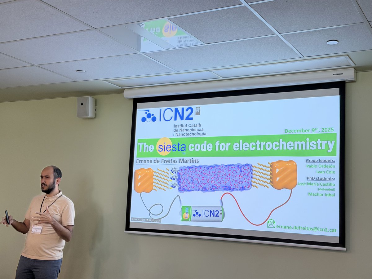 icn2nano's tweet photo. 📰 The Theory & Simulation Group was recently at the #MolecularModelling 2025 Conference in Australia, where it contributed with:
🔹Invited workshop on the latest advances in the #SIESTAcode
🔹Invited talk
🔹Poster presentation
🔹Contributed talk
🤝 Congrats!
#projectALCOAT https://t.co/0bsZUg4mGT