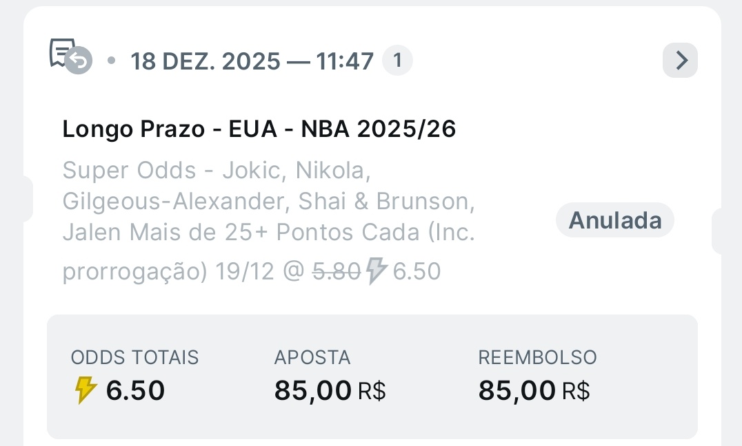 <a href="/HelpBetOficial/">HelpBet</a> <a href="/JurisBet/">JurisBet</a>.
A <a href="/superbet_br/">Superbet Brasil 🇧🇷</a> ANULOU uma entrada nossa sem explicação alguma. Já quero reclamar antes porque se for red eu a aceitaria numa boa.