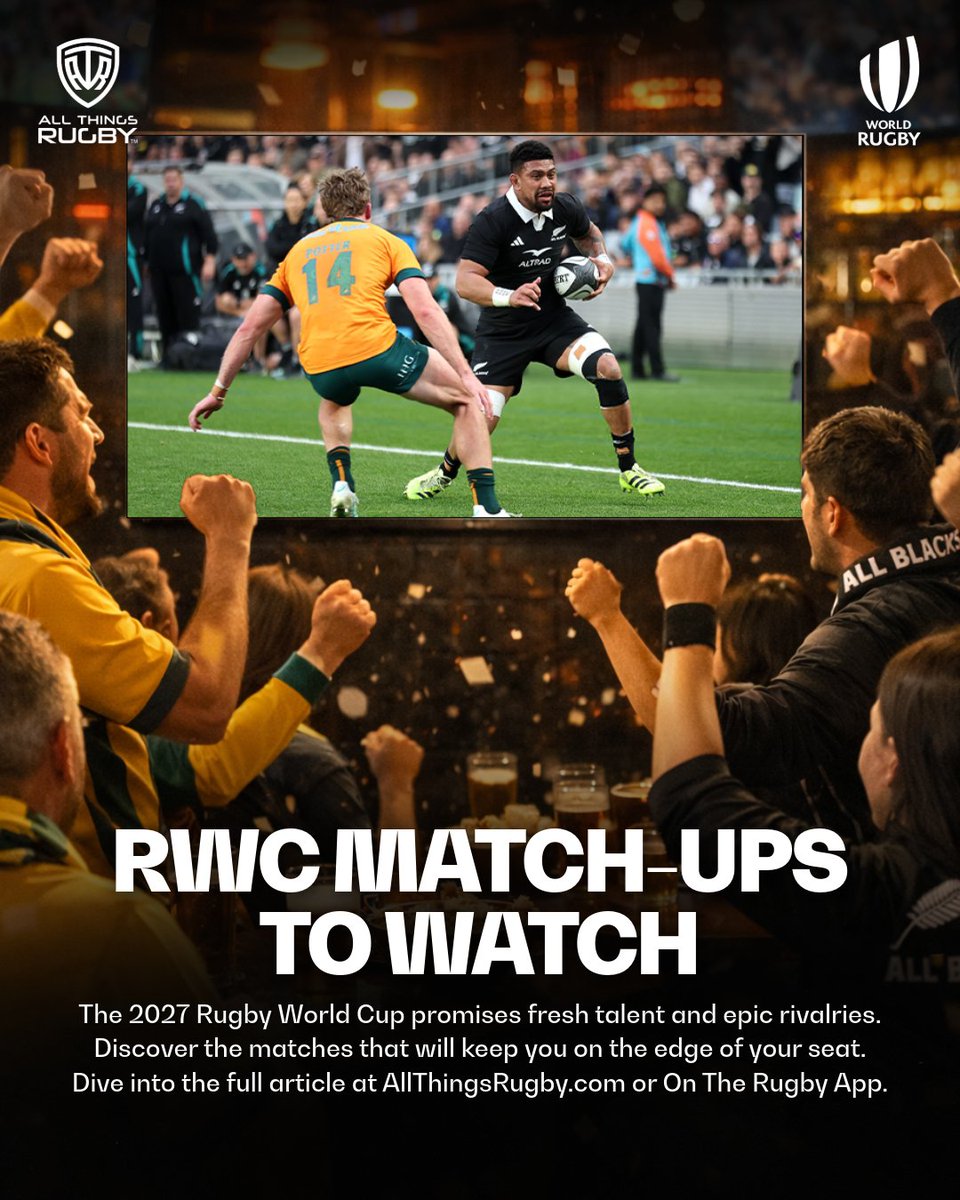 AllThingsRugbyX's tweet image. Rugby Rivalries Reignite: Get Ready for Epic Showdowns in 2027!

As the Rugby World Cup 2027 approaches, anticipation is building for unforgettable match-ups that will keep fans on the edge of their seats. With new teams joining the fray and the introduction of fresh pools,…