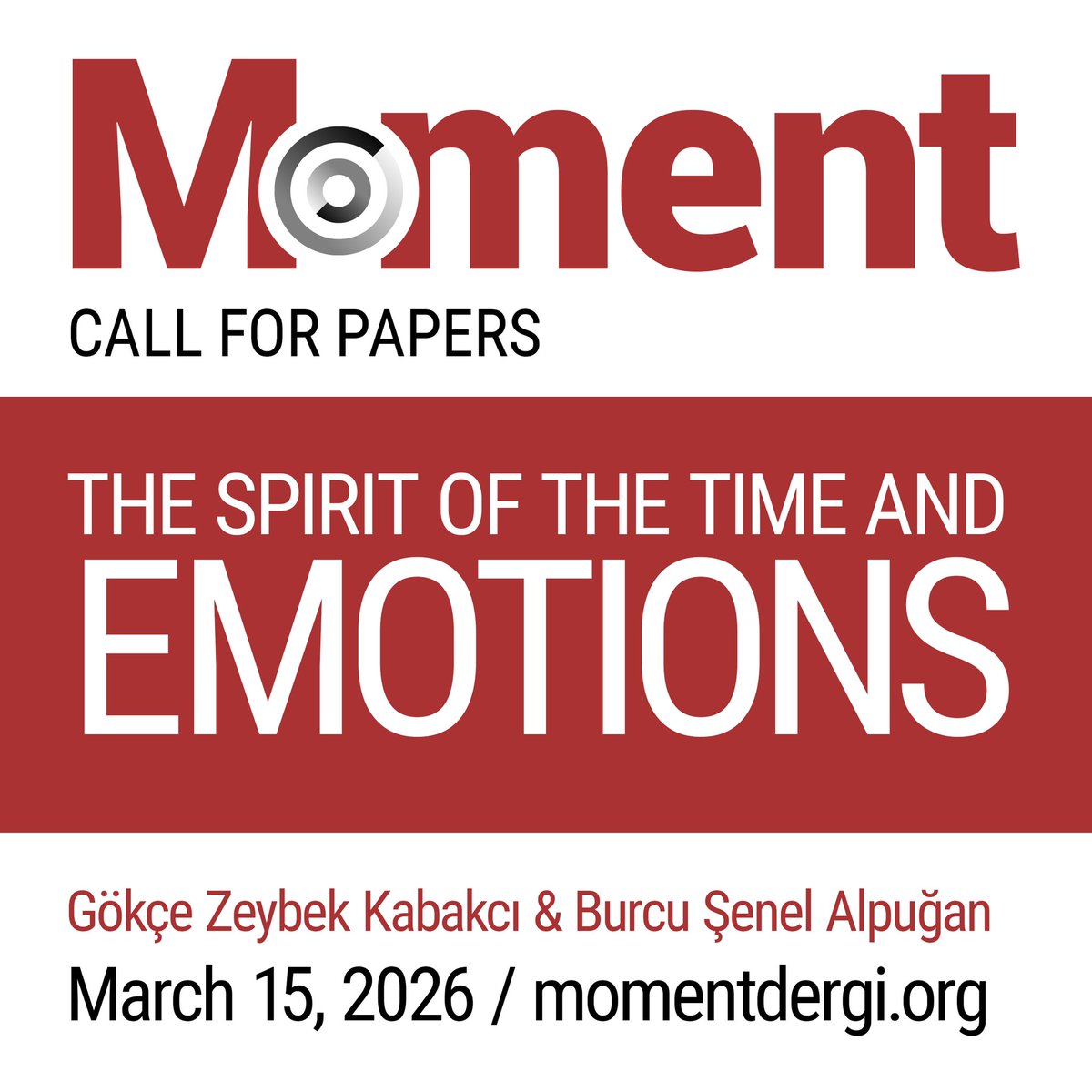 Tema editörlüğünü Gökçe Zeybek Kabakcı ve Burcu Şenel Alpuğan’ın üstleneceği “Zamanın Ruhu ve Duygular” sayımızın makale çağrısına linkten erişebilirsiniz. iletisim.hacettepe.edu.tr/pdata/index.ph…