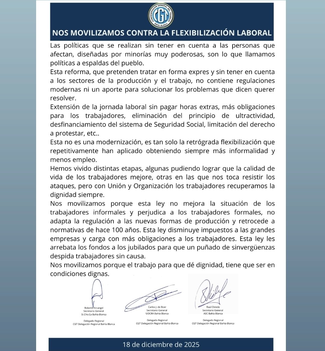 Nos Movilizamos contra la Flexibilización Laboral