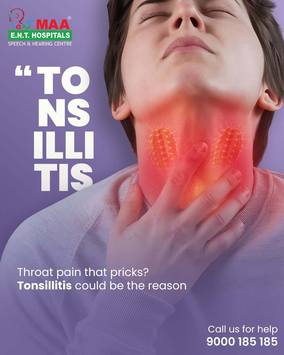 maaenthospitals's tweet image. Winter chills don’t just affect the weather — they affect your throat too. ❄️
Persistent throat pain in winter could be tonsillitis.
Get timely ENT care at MAA ENT Hospitals.

📞 9000 185 185

#WinterHealth #WinterAilments #Tonsillitis #ThroatPain #ENTCare #MAAENTHospitals