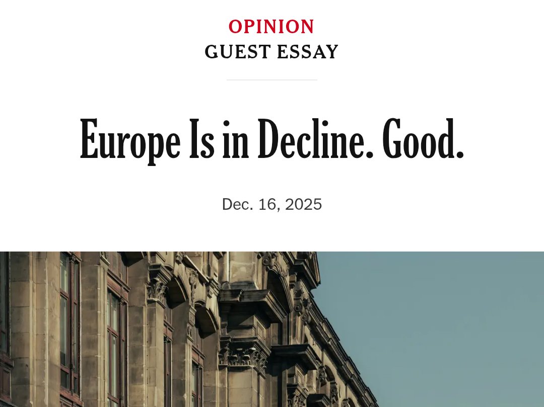 I've been thinking about what should be Europe's grand strategy (I hate that term. It's so pompous.). How we haven't even (been) asked this question. Here, <a href="/AntonJaegermm/">Anton Jäger</a> has a beautiful answer: let it go. Decline can "free Europeans of the burdening neurosis of mastery." Amen.