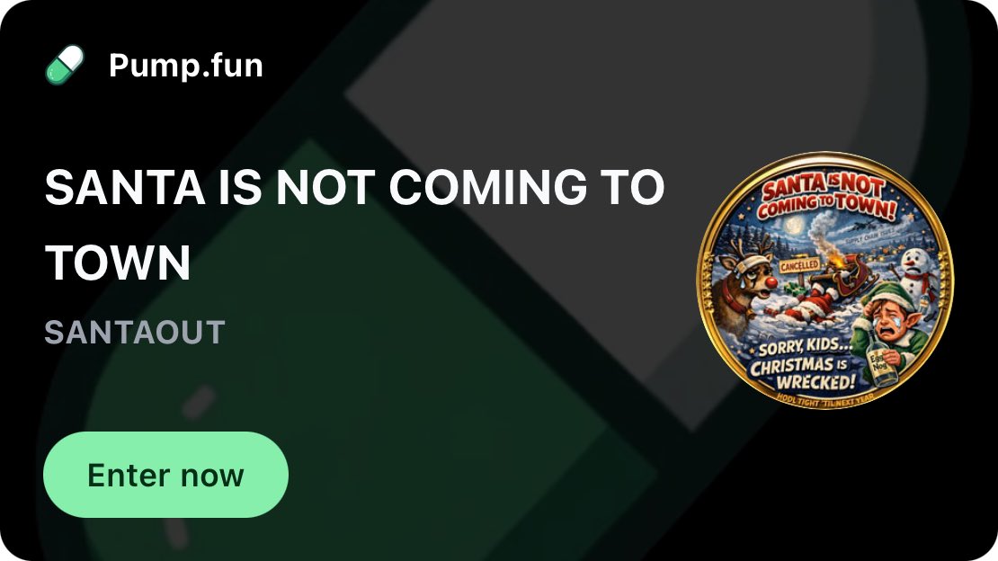 SANTAOUT2025's tweet photo. https://t.co/DEagUb1U4Z

#PumpFun #SantaOut #Millions #Hodl #Dontsell #neversell https://t.co/ZJqybJfLh3