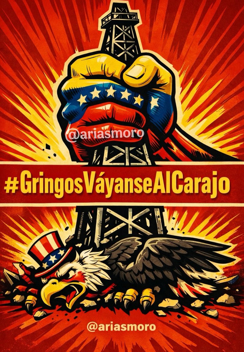 ariasmoro's tweet photo. ¿Ahora resulta que el petróleo de Venezuela le pertenece a Donald Trump? 🤡 ¡Bájate de esa nube, Mr. Danger! Estas riquezas son de los hijos de Bolívar y más nunca seremos colonia. 🇻🇪👊 #GringosVáyanseAlCarajo https://t.co/LmAdwiQacc
