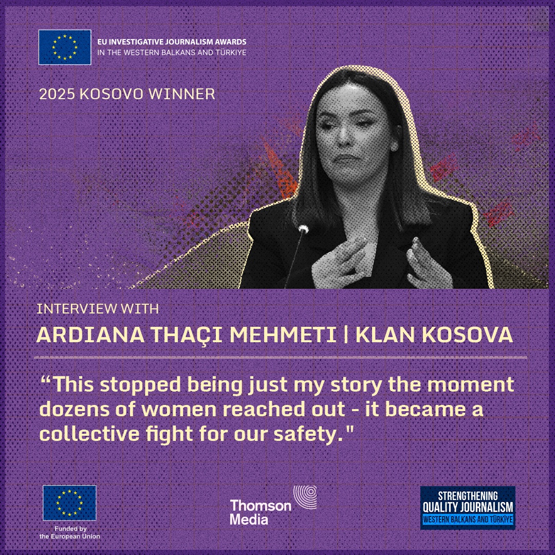 Award-winning journalist Ardiana Thaçi Mehmeti exposes Telegram networks in Kosovo orchestrating harassment and digital violence against women. Read more: tinyurl.com/2nxbszk4

 #EUAwards2025 #StrengtheningQualityJournalism