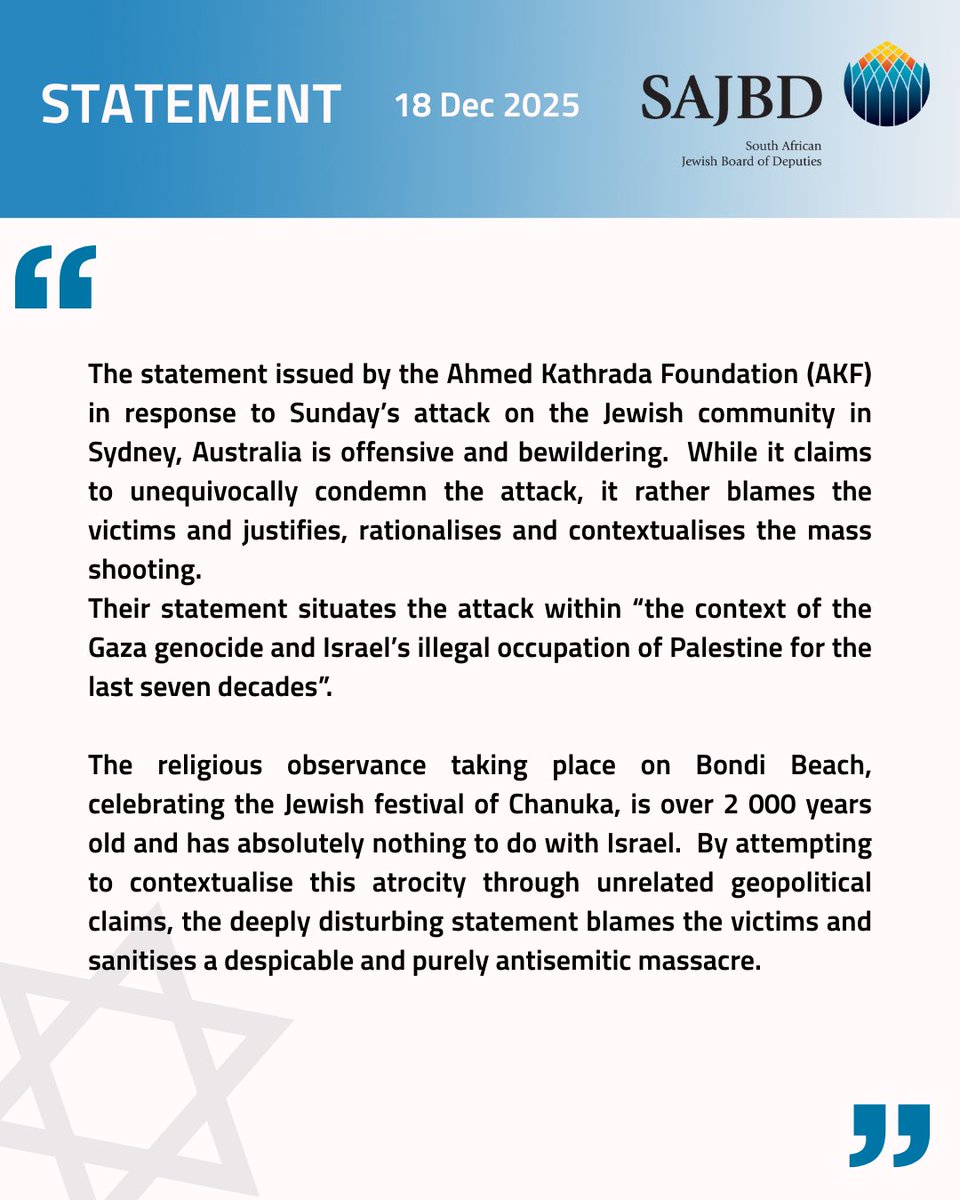 SA Jewish Board tweet media
