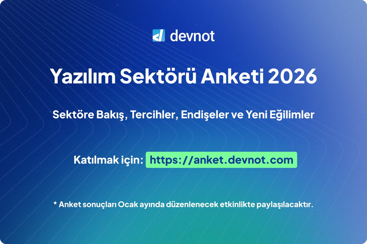 Türkiye’de yazılım sektöründe çalışan profesyonellerin deneyimlerini, kullandıkları araçları ve yapay zekânın etkisini anlamaya yönelik önemli bir anket çalışması yürütülüyor. GDG İstanbul olarak bu önemli ankete katılımınızın Türkiye yazılım ekosistemi için çok kıymetli