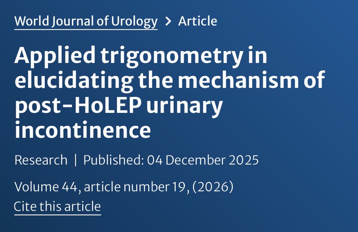 World Journal of Urology tweet media