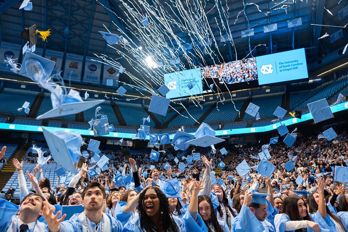 UNC's tweet photo. Caps off to #UNC25 🎓 We can’t wait to see all that you accomplish! https://t.co/g00Fi0771S