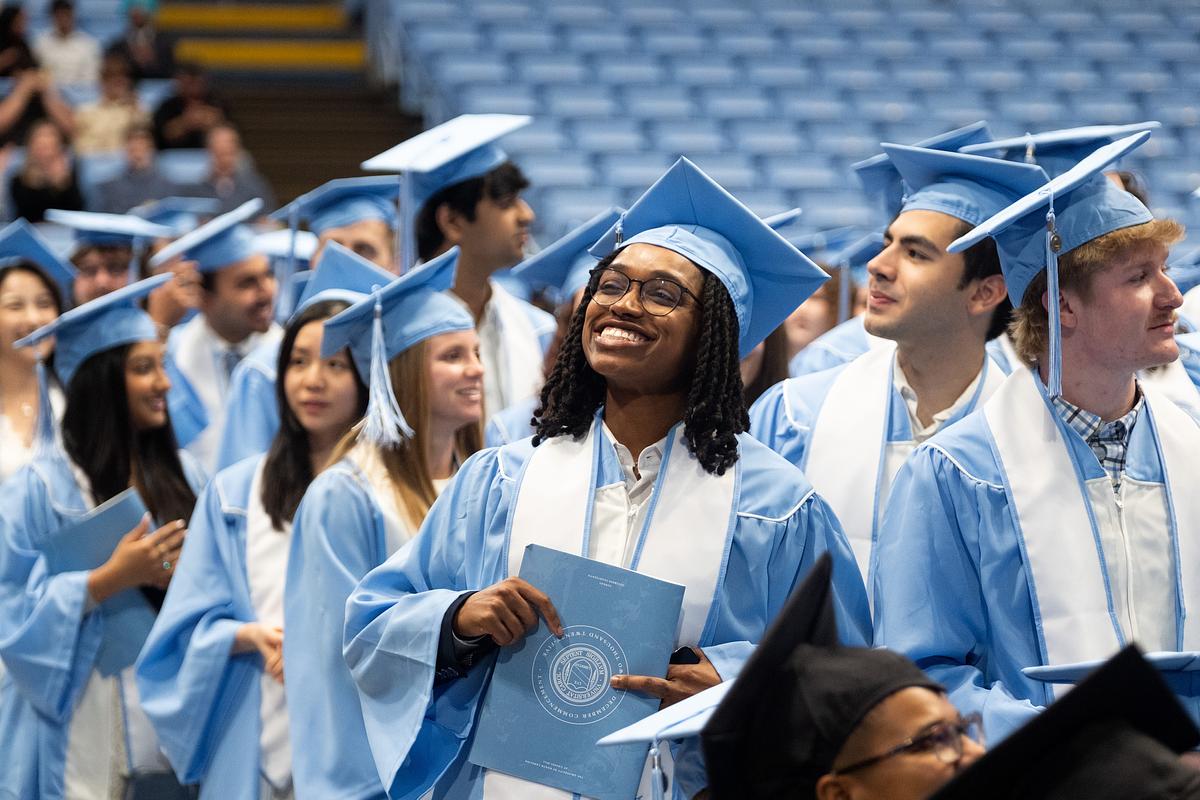 UNC's tweet photo. Caps off to #UNC25 🎓 We can’t wait to see all that you accomplish! https://t.co/g00Fi0771S