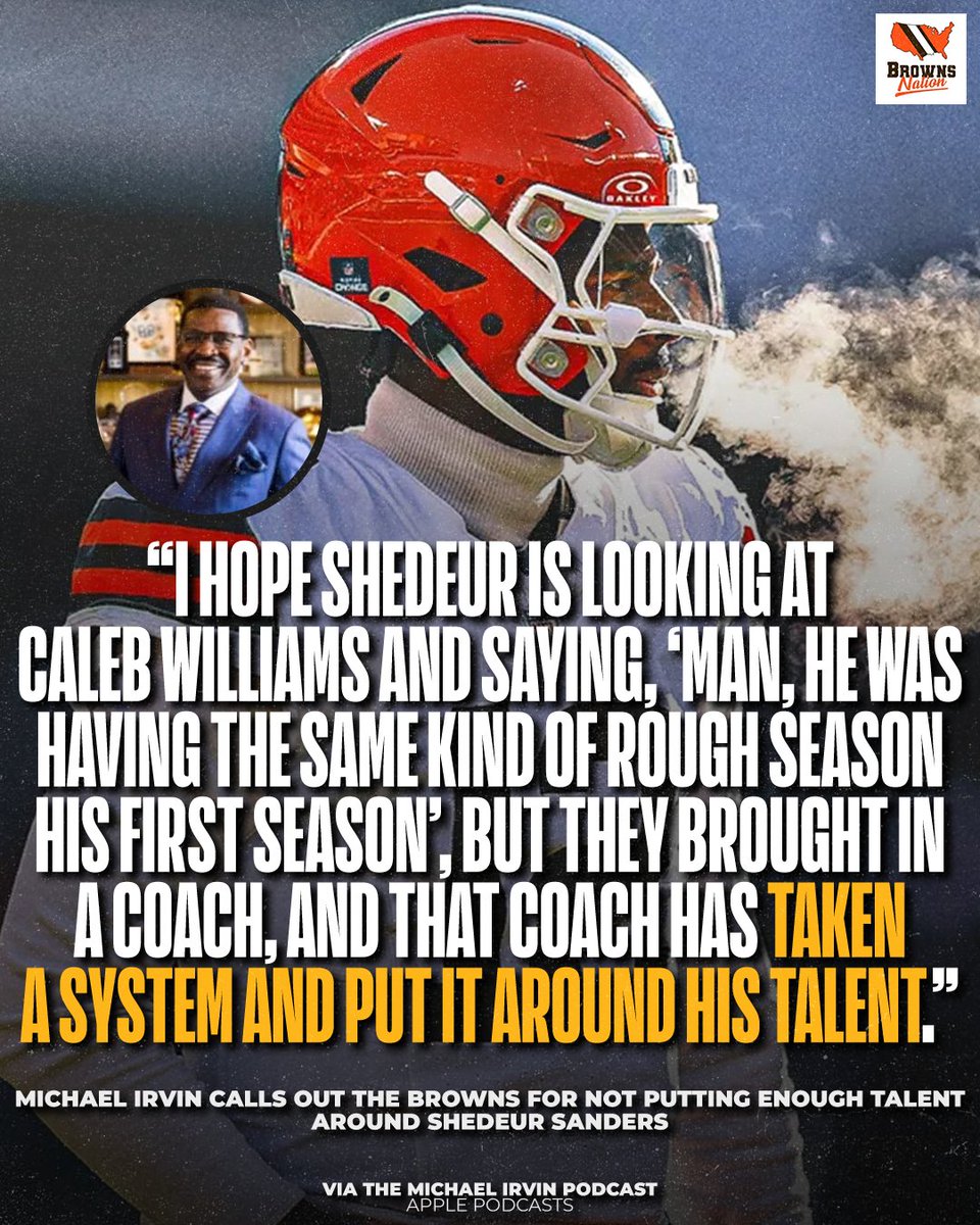 Michael Irvin believes Shedeur Sanders should take note of what happened in Chicago this past offseason.  They brought in a new coach who believed in their quarterback and built an entire system around his talent.