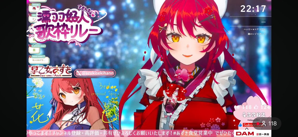 #濡羽好人歌枠リレー
#早乙女あずき
only my railgun
きちゃーこれまた盛り上がるぜー