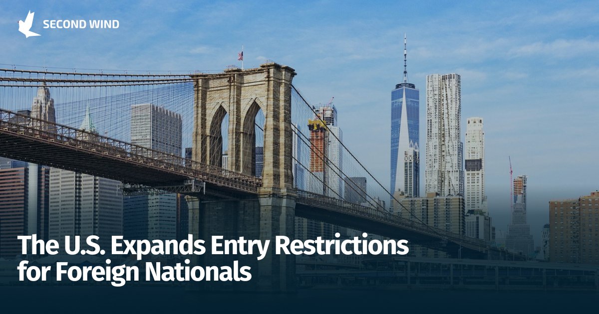 second_wind_eb5's tweet photo. The U.S. Expands Entry Restrictions for Foreign Nationals

The Trump administration has updated U.S. visa and entry restrictions. Effective January 1, 2026, entry to the United States will be fully or partially restricted for nationals of 39 countries, up from 19 previously.

🔴 Full entry bans now apply to nationals of 20 countries, including Syria, Iran, Afghanistan, Yemen, Libya, Sudan, Somalia, as well as Burkina Faso, Mali, Niger, South Sudan, Laos, and Sierra Leone. The ban also applies to individuals traveling on documents issued by the Palestinian Authority.

🟠 Partial restrictions affect nationals of an additional 19 countries, primarily limiting entry under common visa categories such as B (visitor), F (student), M (vocational), J (exchange), and certain immigrant visas, with limited exceptions.

🟡 Exemptions are предусмотрены for:
Individuals traveling on a second passport from a non-restricted country
Holders of diplomatic visas, as well as UN and NATO visas
Certain special categories (including athletes and other narrowly defined groups)

ℹ️ Turkmenistan has seen a partial easing of restrictions: entry under nonimmigrant visas is now permitted, while immigrant visa restrictions remain in place.

📌 Full country-specific details and legal scope of the restrictions are published on the White House website:
👉 https://t.co/hOwHowb1KA