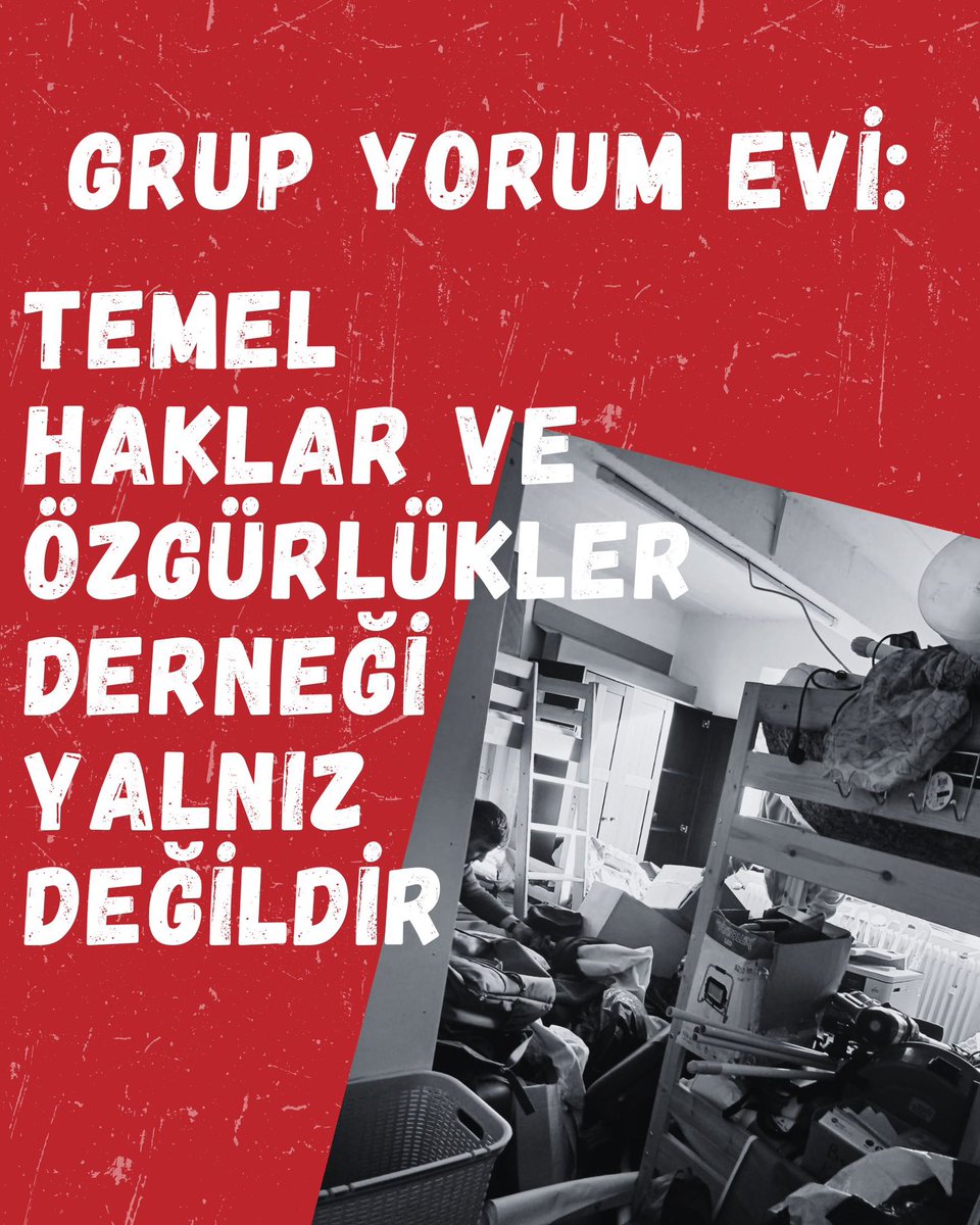 G_Yorum1985's tweet photo. 🔴 Grup Yorum Evi Açıklama:

Temel Haklar ve Özgürlükler Derneği Yalnız Değildir! 

20 Aralık’ta Grup Yorum olarak Temel Haklar ve Özgürlükler Derneğinde düzenlenen 19-22 Aralık Maraş, Hapishaneler ve Roboski katliamı anmasında şarkılarımızla yerimizi alacağız. https://t.co/JcFO6PEJbP