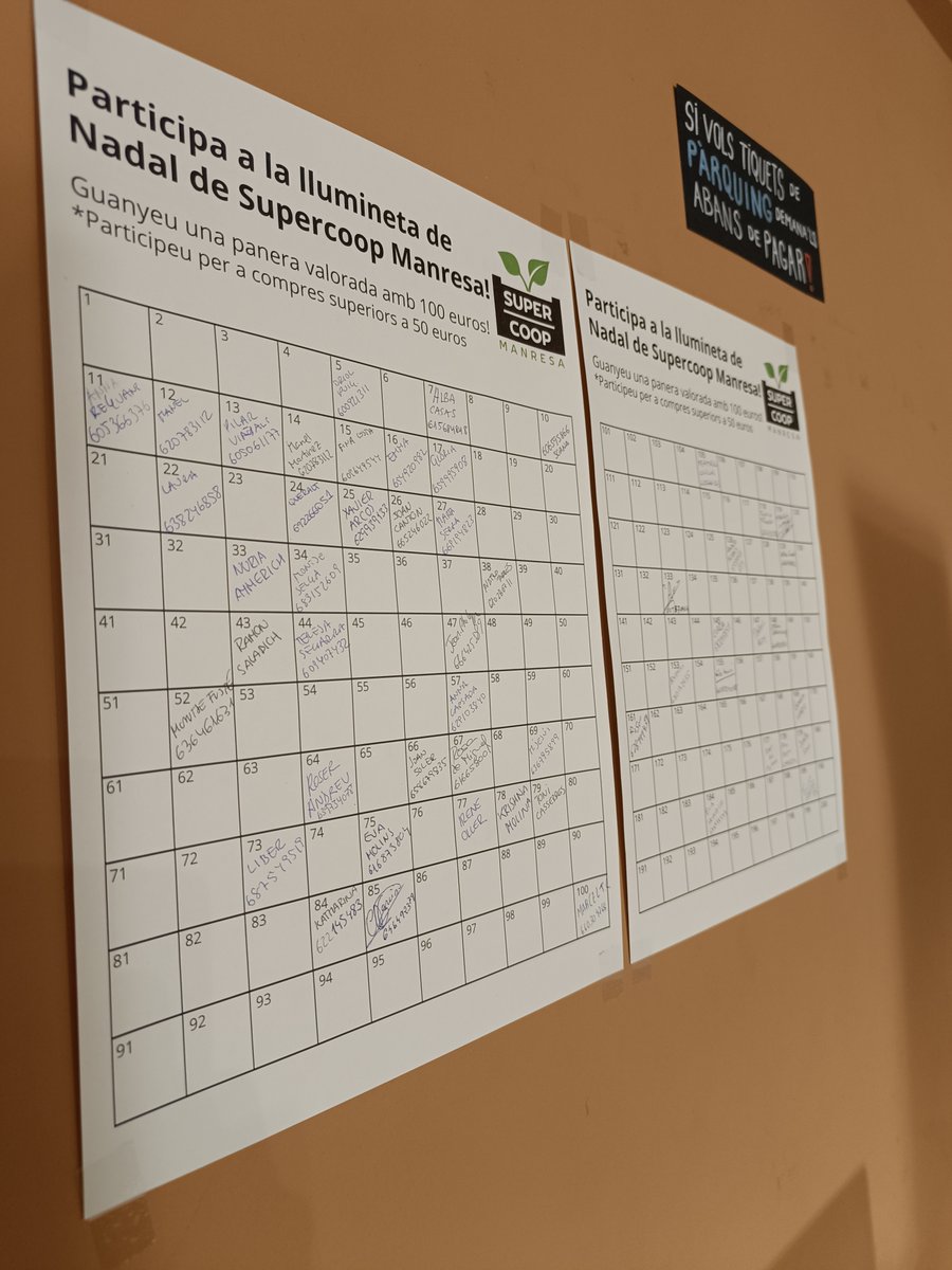 🙋 Ei, ja has escollit el teu número per participar a la panera de Nadal?
Està valorada amb 100 euros, vine a fer la teva compra i opta a un premi que fa molta patxoca
supercoopmanresa.cat/els-numeros-pe…

#SupercoopManresa #Manresa