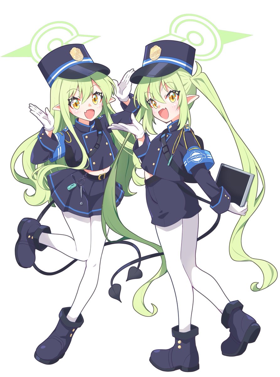 「ブルアカ 橘ヒカリ 橘ノゾミ」|風船猫のイラスト
