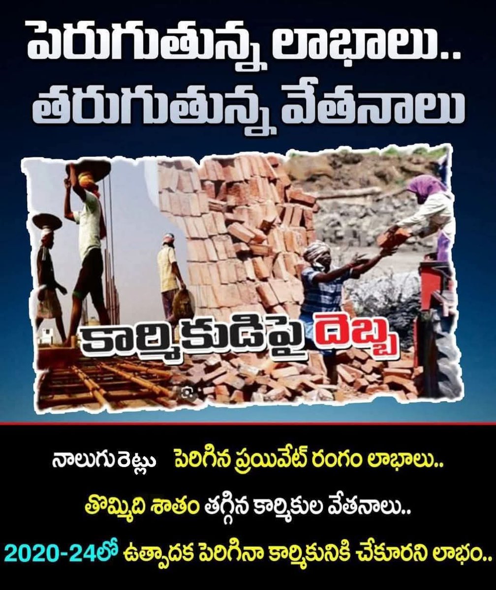 apcpim's tweet photo. ఒక పక్క కార్మికుల నిజవేతనాలు తగ్గుతున్నాయి. . ఇంకో పక్క కార్పొరేట్ల లాభాలు పెరుగుతున్నాయి. . మనం పని చేస్తున్నాం కానీ ఫలితం ఇంకొకరు అనుభవిస్తున్నారు.
#CITU #CITU18thConference #CITU2025 #WorkersUnity #LabourShare #CituDemands https://t.co/YwHqyUuumU