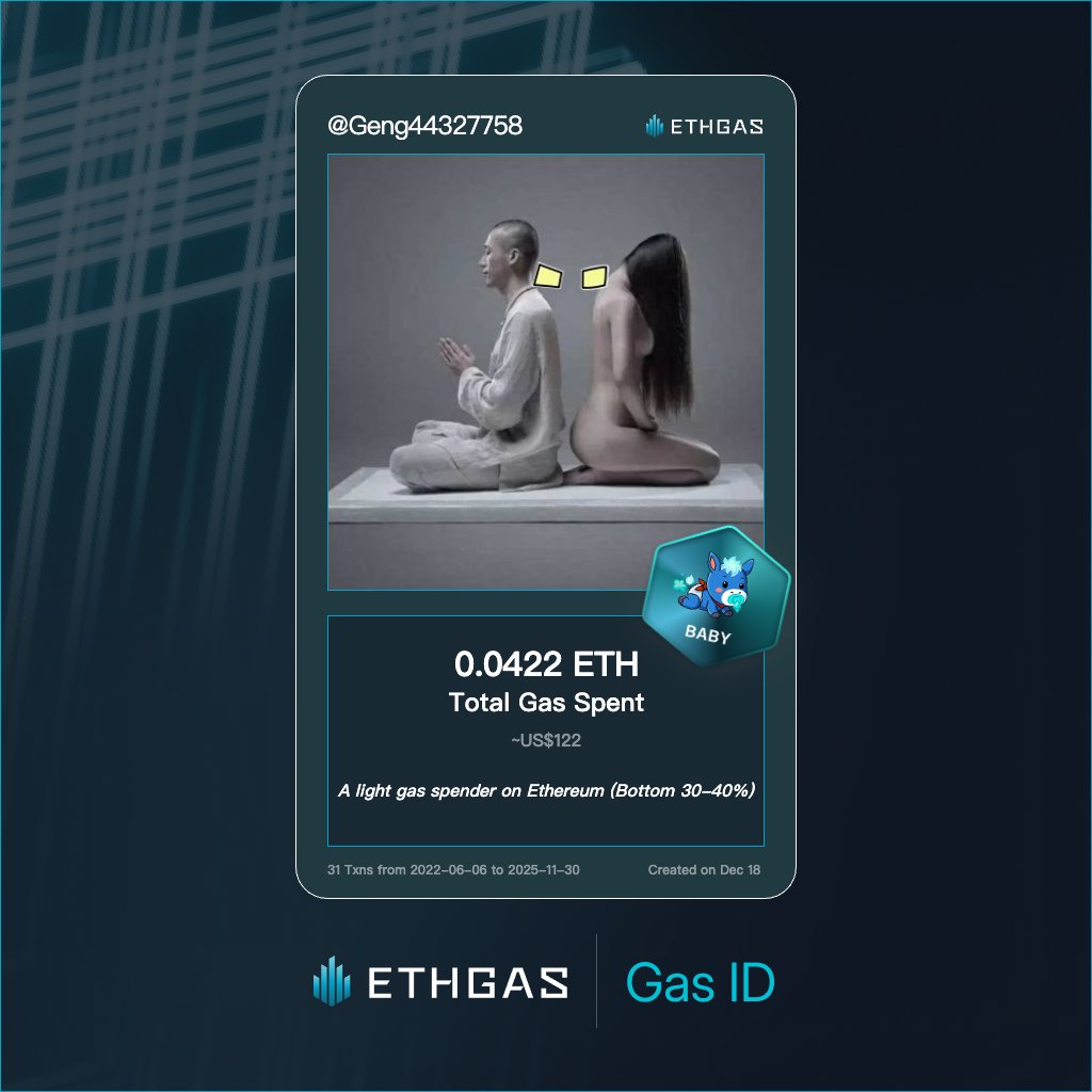 Discovered my Gas ID via ETHGas - turning my gas spend into rewards 🫘

As a Baby Jack, I've spent 0.0422 ETH on gas but earned 8 Beans back.

Get your Gas ID and Beans here: ethgas.com/community/gas-…