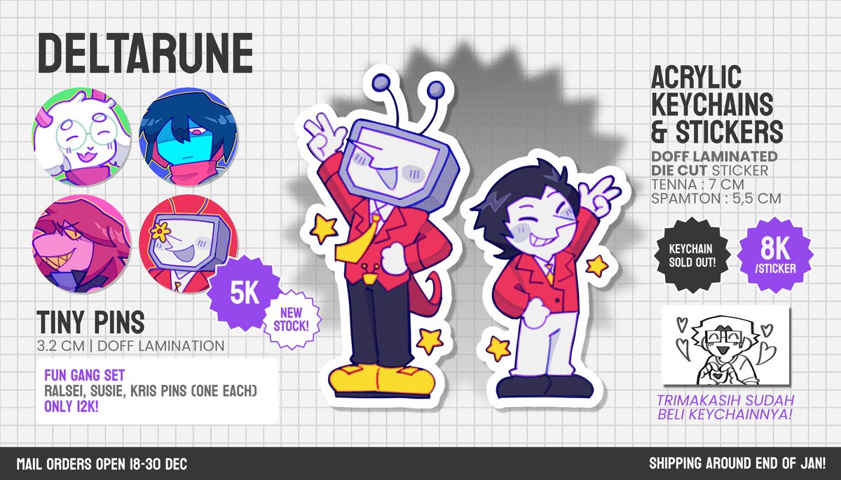 cursed_voidism's tweet photo. [🔁 &amp; ♥ APPRECIATED!! ]

Here's my AFTERSALE catalogue for #CF21 #Comifuro21 !!

📆Mail Order PO : 18-30 Desember 2025
📦Shipping : 18-22 Januari 2026
⭐Deltarune, HGSN / TSHD, Silksong, Hollow Knight

🔗 PO Here : https://t.co/FC8MYPRrA8

#cf21catalogue #CFXXI
(1/3) https://t.co/OLcJ5zZcK6
