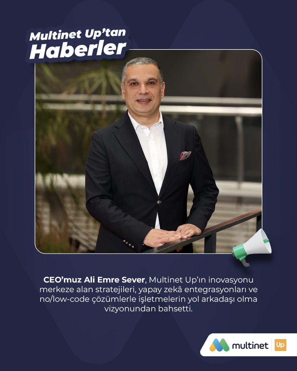 multinetcomtr's tweet image. CEO’muz Ali Emre Sever, Multinet Up’ın inovasyonu merkeze alan stratejileri, yapay zekâ entegrasyonları ve no/low-code çözümlerle işletmelerin yol arkadaşı olma vizyonundan bahsetti.

Haberi okumak için tıklayın: linkedin.com/posts/multinet…

#MultinetUp #MultinetUptanHaberler