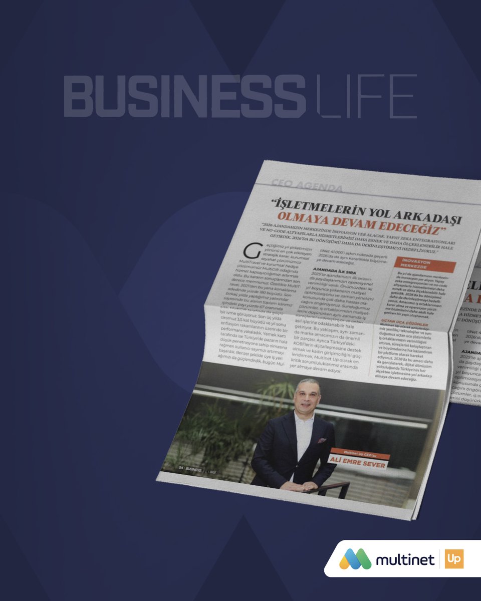 multinetcomtr's tweet image. CEO’muz Ali Emre Sever, Multinet Up’ın inovasyonu merkeze alan stratejileri, yapay zekâ entegrasyonları ve no/low-code çözümlerle işletmelerin yol arkadaşı olma vizyonundan bahsetti.

Haberi okumak için tıklayın: linkedin.com/posts/multinet…

#MultinetUp #MultinetUptanHaberler
