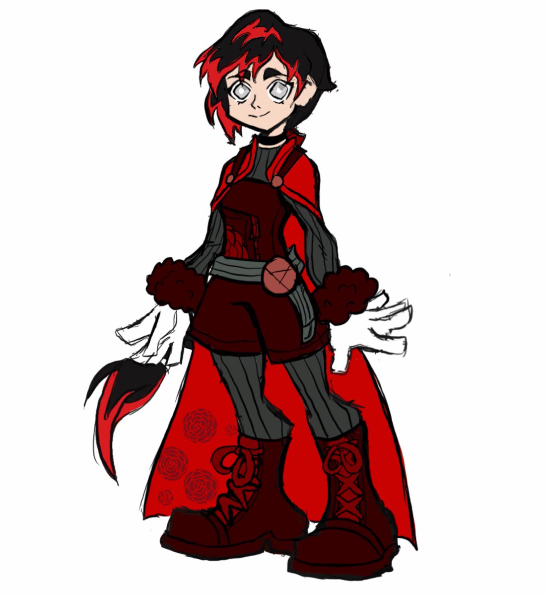SketchyHuntsmen's tweet image. Dated 4/3/23 by @kobydarts , concept design for Ruby.