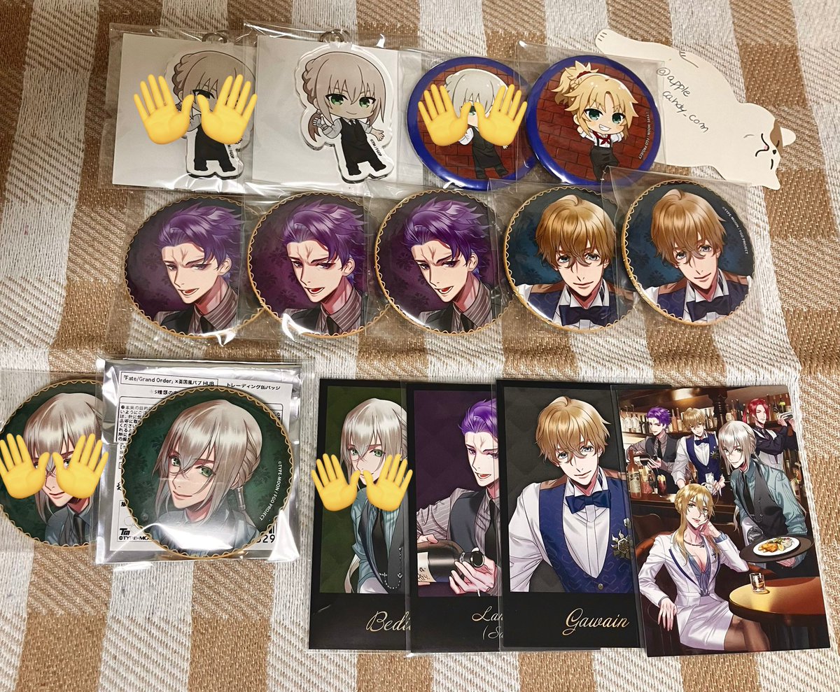 【交換・譲渡】fate fgo HUB コラボ アクキー アクリルキーホルダー 缶バッジ 特典

譲：ベディヴィエール モードレッド ガウェイン ランスロット 全員集合
求：同種＞異種トリスタン＞定価＋送料

缶バッジ↔︎特典カードの交換も可能です
求アクキー・等身特典カード最優先
郵送または梅田手渡し