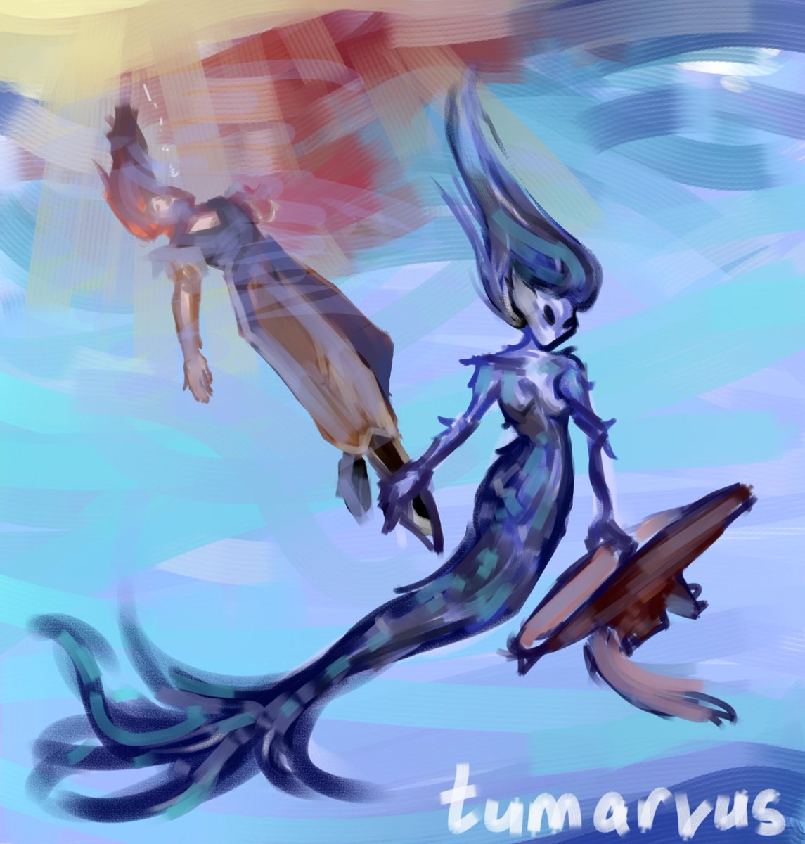 tumarvus's tweet image. Siren and pirate toxic lesbians