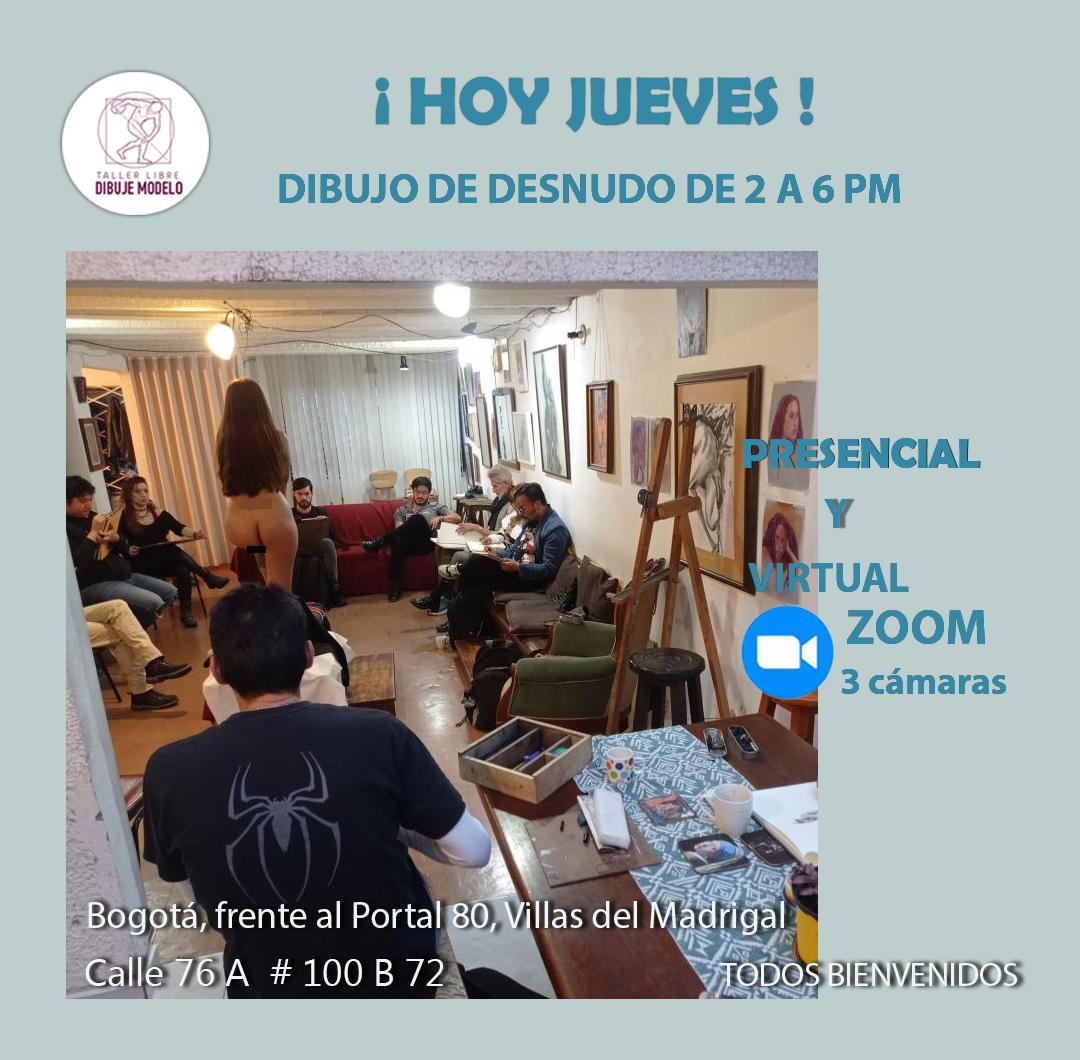 Los esperamos desde las 2 pm 🤗🍷✏️✏️. Todos bienvenidos a dibujar con modelo presencial y virtualmente 🖍️